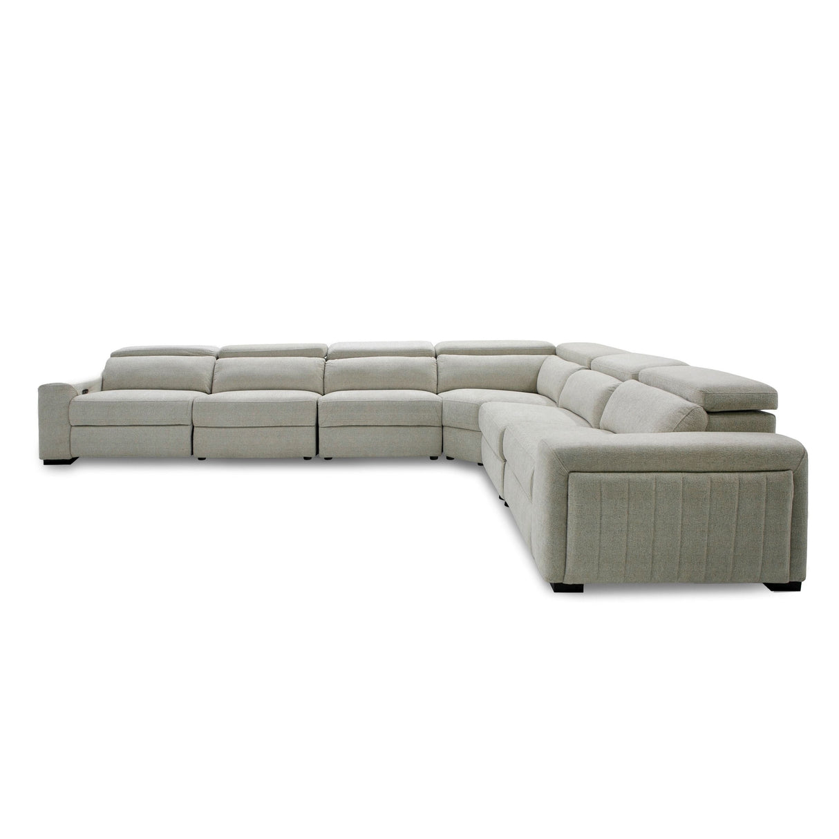Divani Casa Gering - Modern Beige Fabric Sectional With 2 Power Recliners - sold by Home Elegance USA