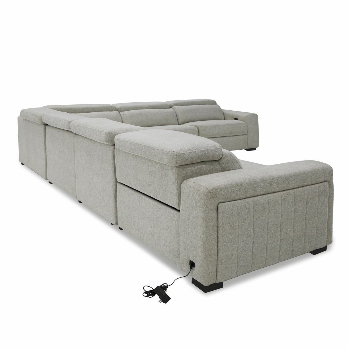 Divani Casa Gering - Modern Beige Fabric Sectional With 2 Power Recliners - sold by Home Elegance USA