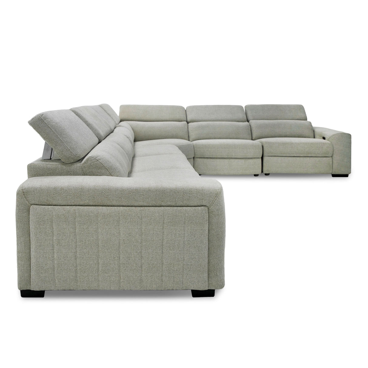 Divani Casa Gering - Modern Beige Fabric Sectional With 2 Power Recliners - sold by Home Elegance USA