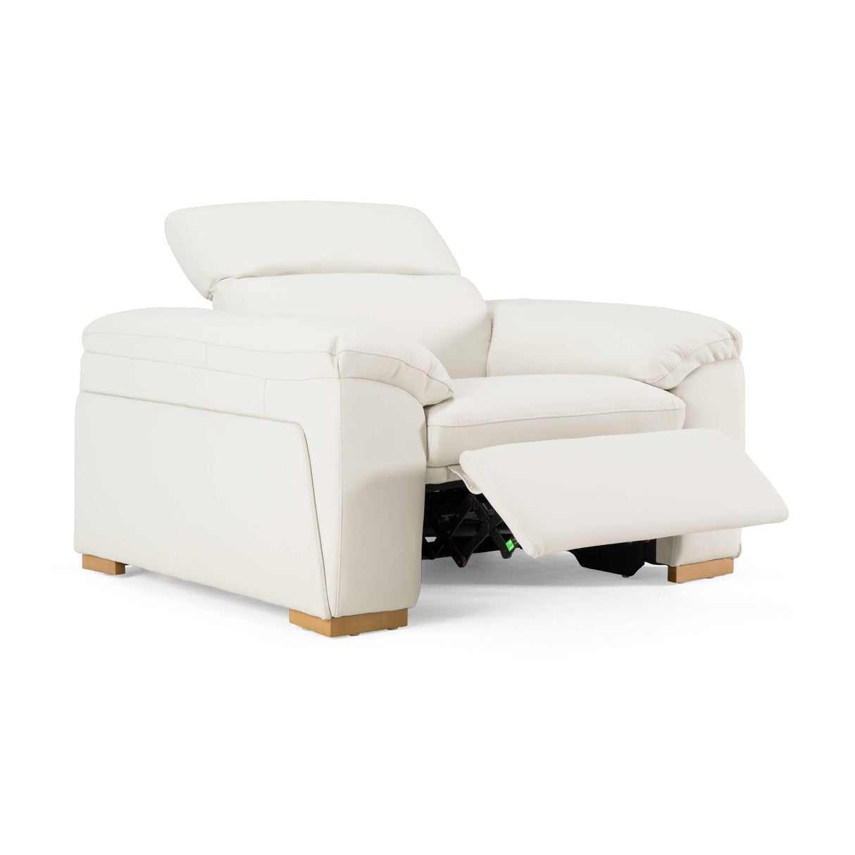 Gregory - Modern Off-White Leather Recliner Chair - View Image 1