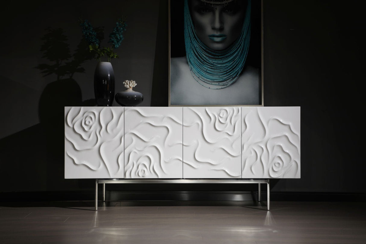 Modrest Gwen - Modern White High Gloss Buffet - Home Elegance USA