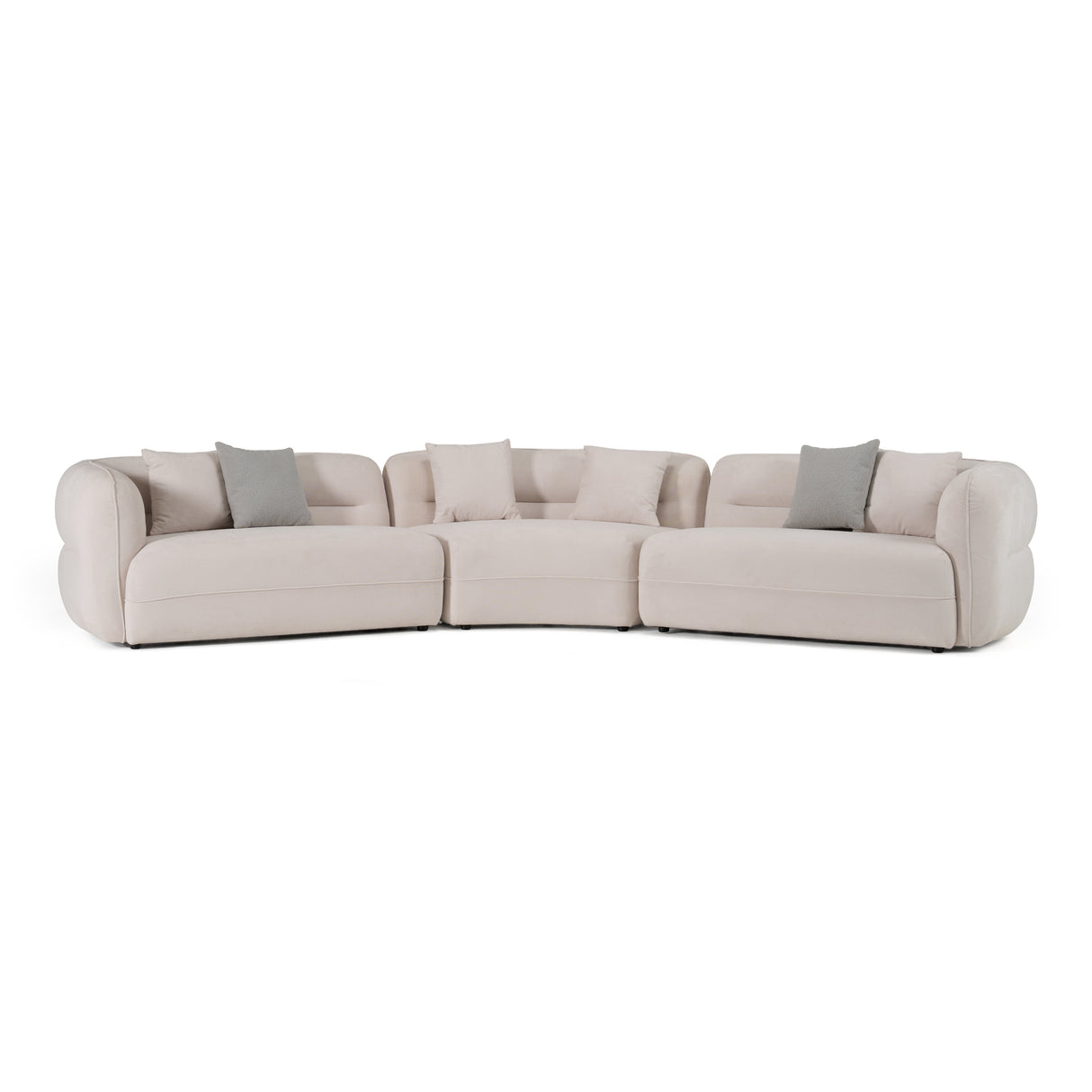 Nomad - Modern Off-White Fabric Curved Sectional Sofa - View Image 1