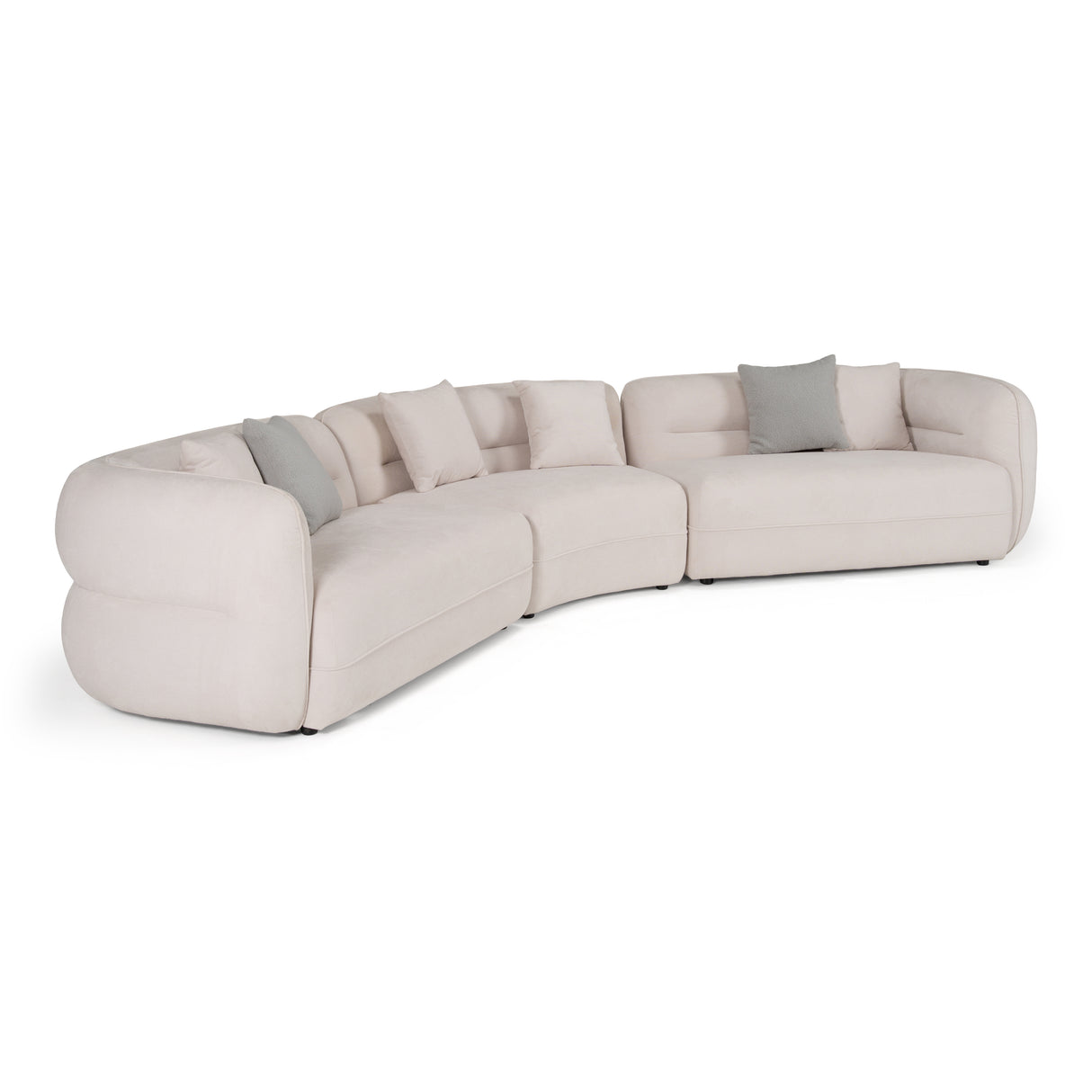 Nomad - Modern Off-White Fabric Curved Sectional Sofa - View Image 1
