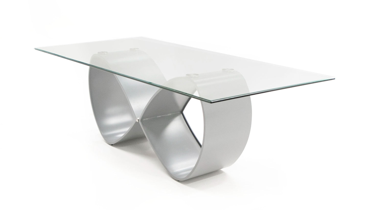 Modrest Hadley- Glass & Matte Grey Dining Table | VIG - Home Elegance USA