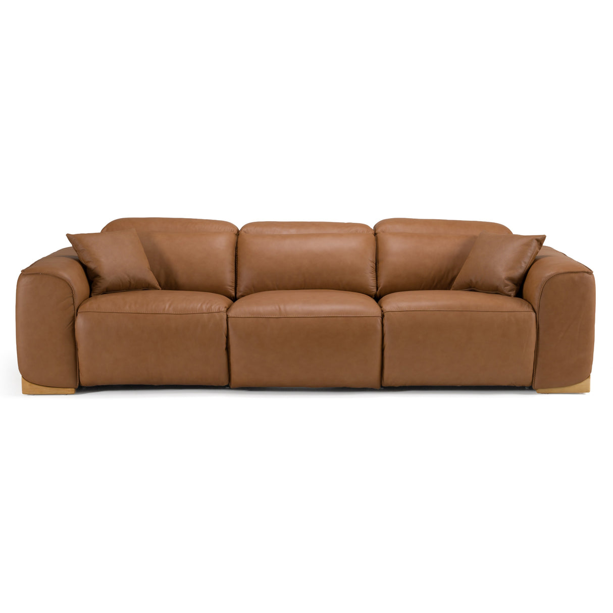 Hagerty - Modern Brown Leather Sofa with 2 Power Recliners - View Image 1