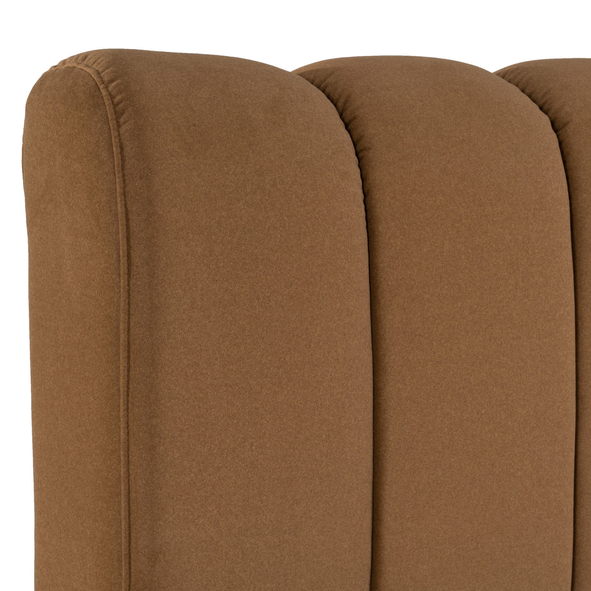 Eastern King Harris + Palermo - Modern Brown Fabric + Faux Concrete & Walnut 4-Piece Bedroom Set