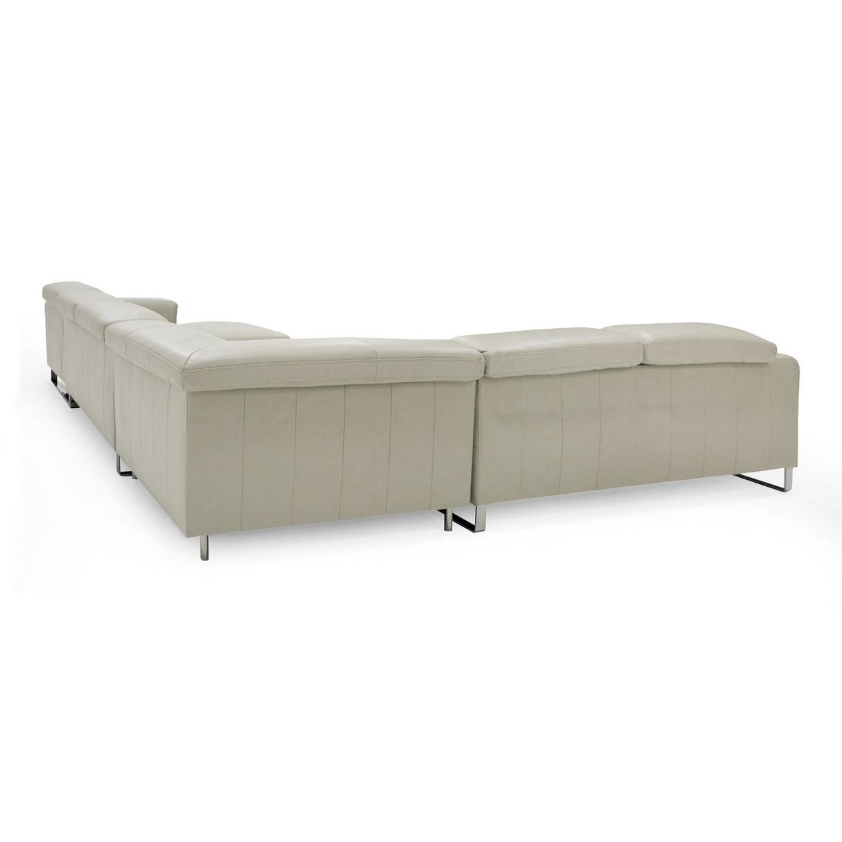 Divani Casa Hawkey - Contemporary Light Grey Leather LAF Chaise Sectional Sofa