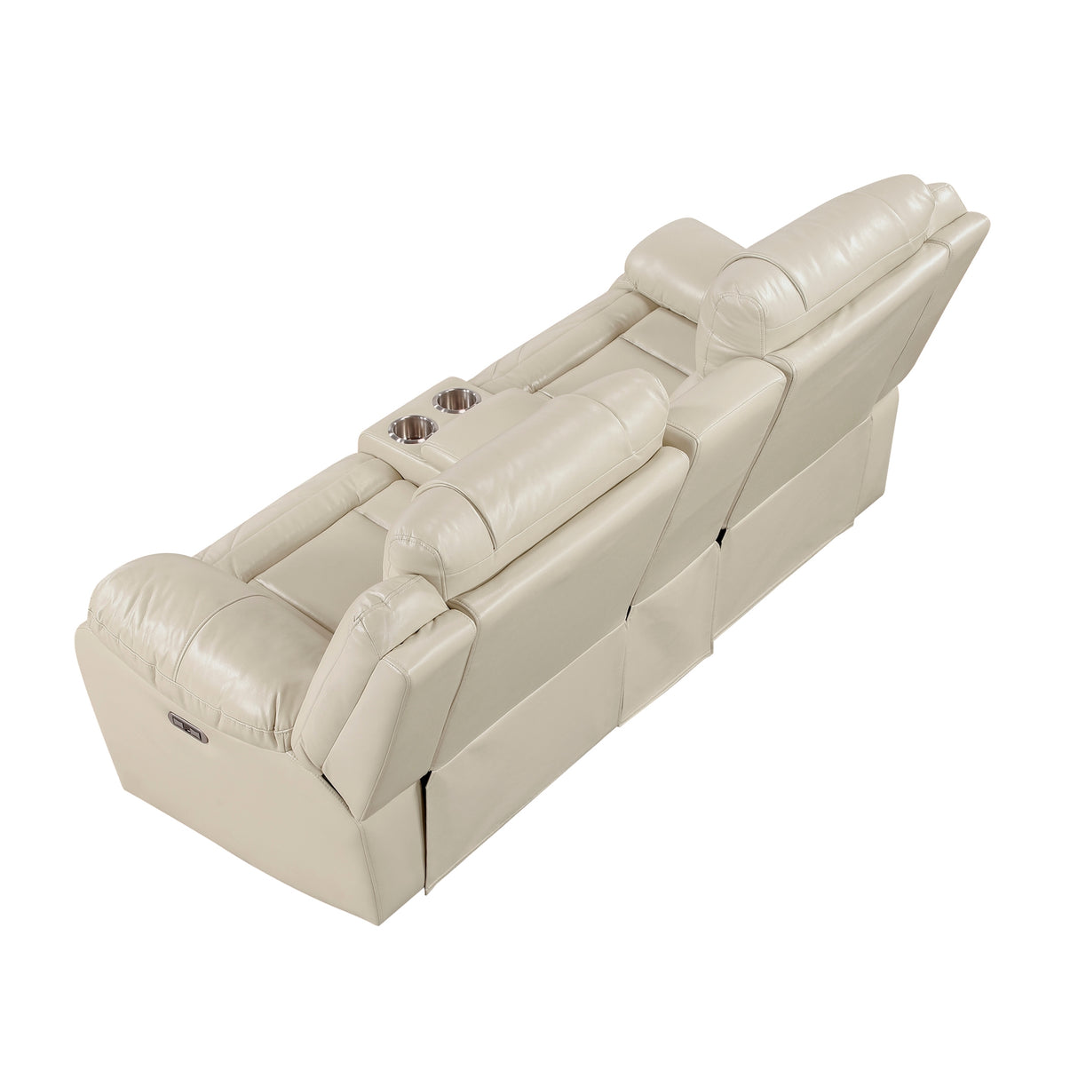 Homelegance Huron Beige Power Reclining Loveseat – top View