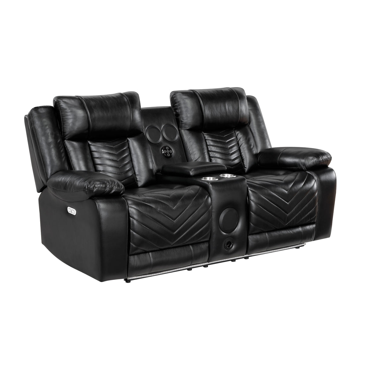 Homelegance Huron Collection Power Loveseat with Center Console