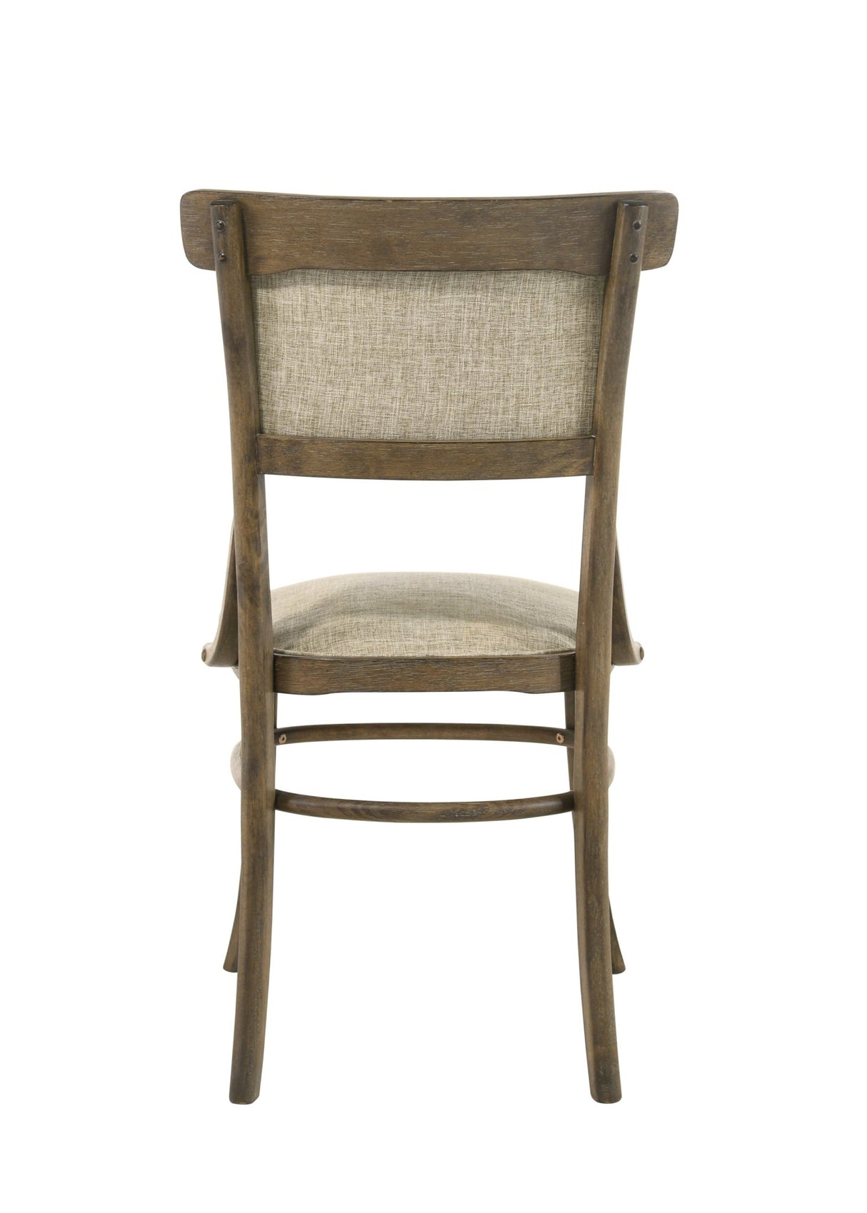 Bistro Vintage Walnut 7 Piece 72" Dining Table Set with Off White Fabric Dining Chairs | Home Elegance USA