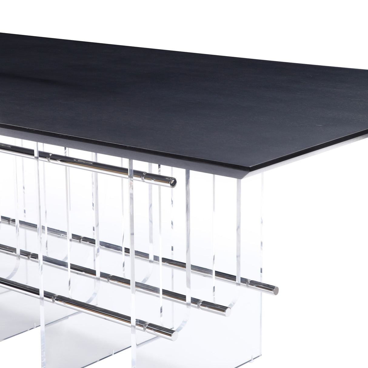 Modrest Inverness - Contemporary Black Oak + Acrylic Dining Table