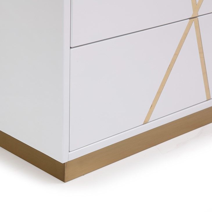 Modrest Nixa Modern Wide White and Gold Dresser