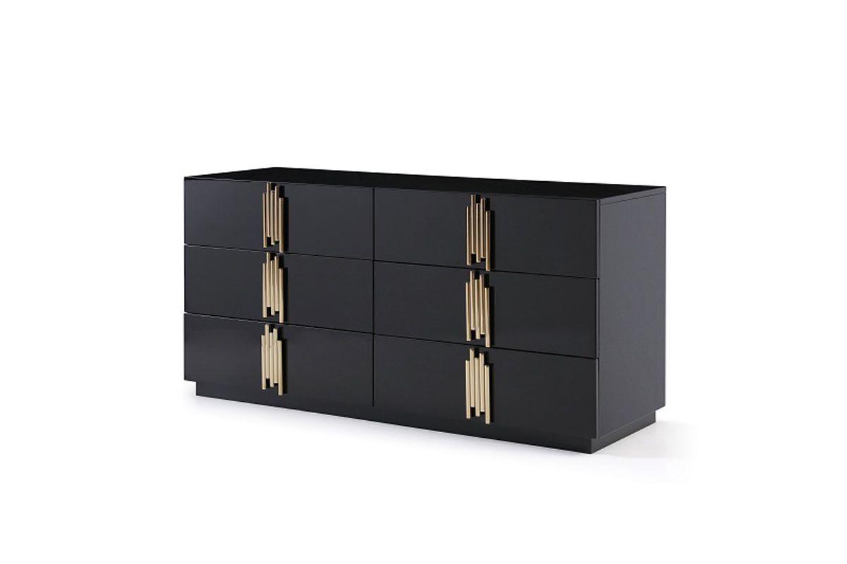 Token Modern Black & Gold Bedroom Set – VIG Furniture - Home Elegance USA
