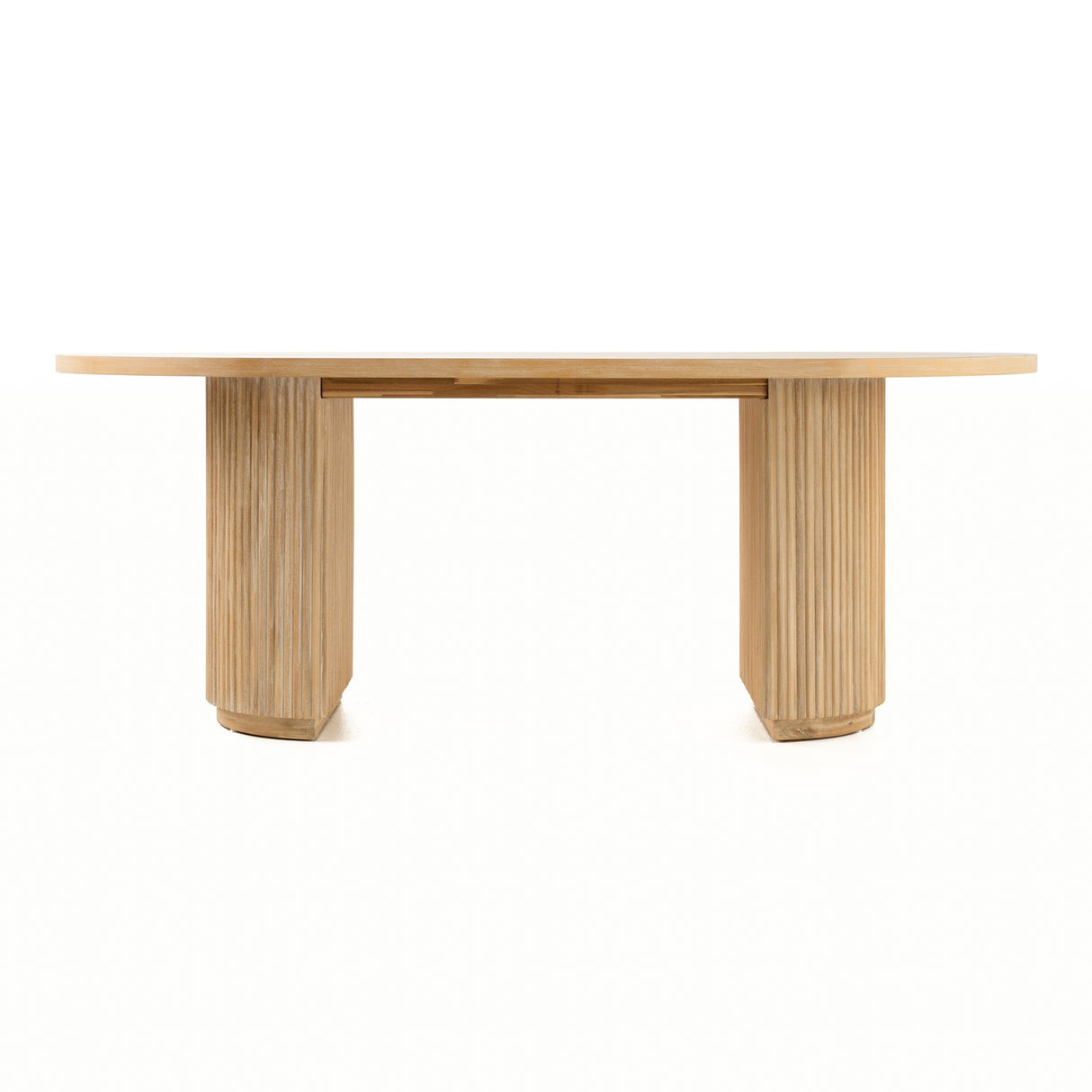 Jacobson - Modern Natural Acacia Oval Dining Table - View Image 1