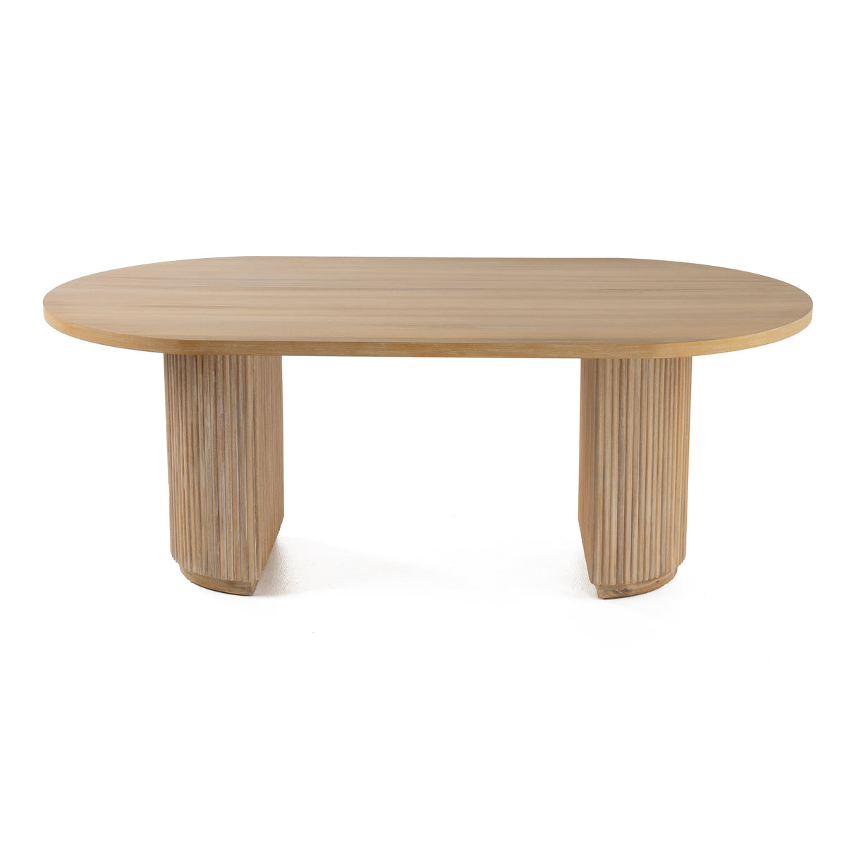 Jacobson - Modern Natural Acacia Oval Dining Table - View Image 1