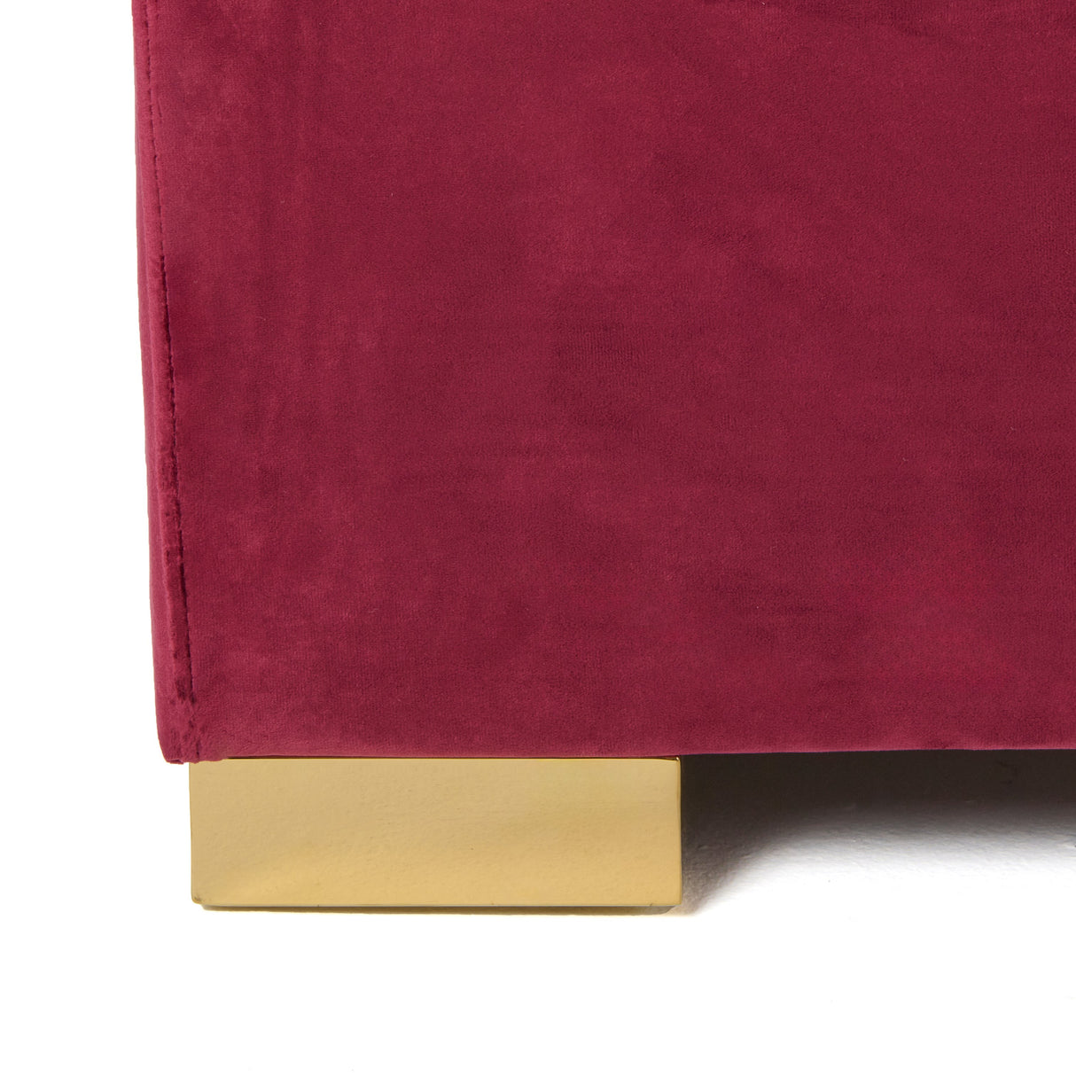 Eastern King Janet - Modern Red Velvet + Gold Bed - View Image 1