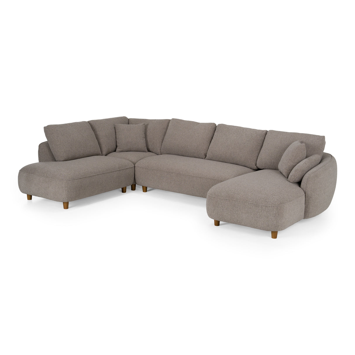 Joslin - Modern Grey Fabric U-Shaped Sectional Sofa - View Image 1