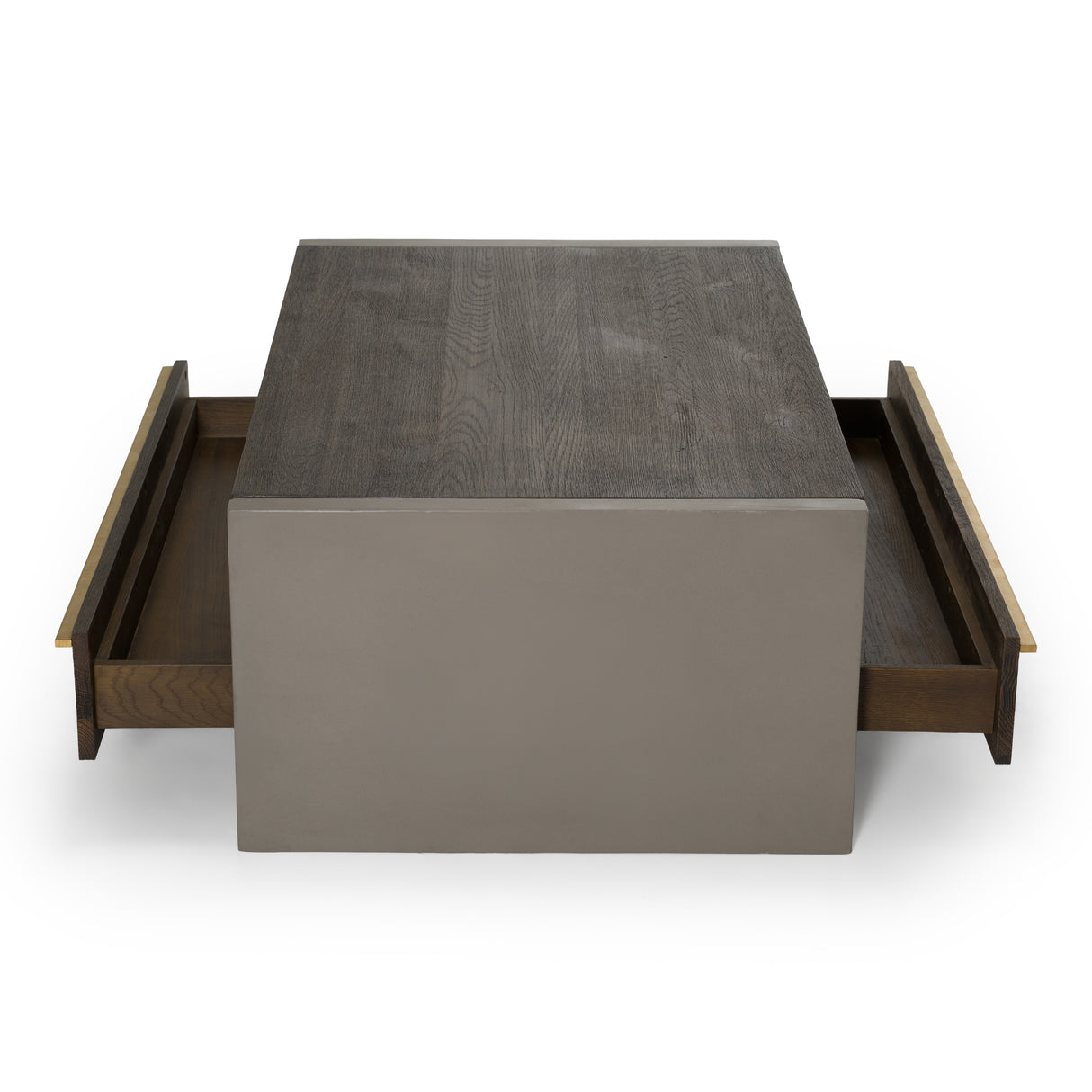 June - Modern Dark Grey Concrete & Walnut Coffee Table - View Image 1