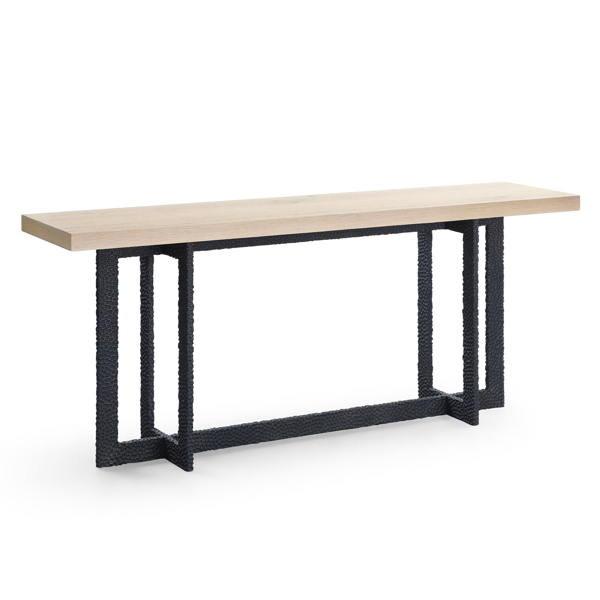 K8963 - Natural Oak + Black Metal Console Table - View Image 1