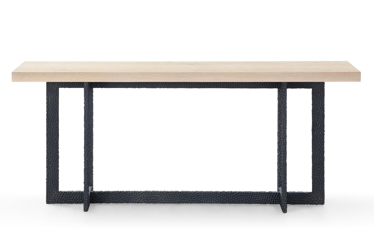 K8963 - Natural Oak + Black Metal Console Table - View Image 1