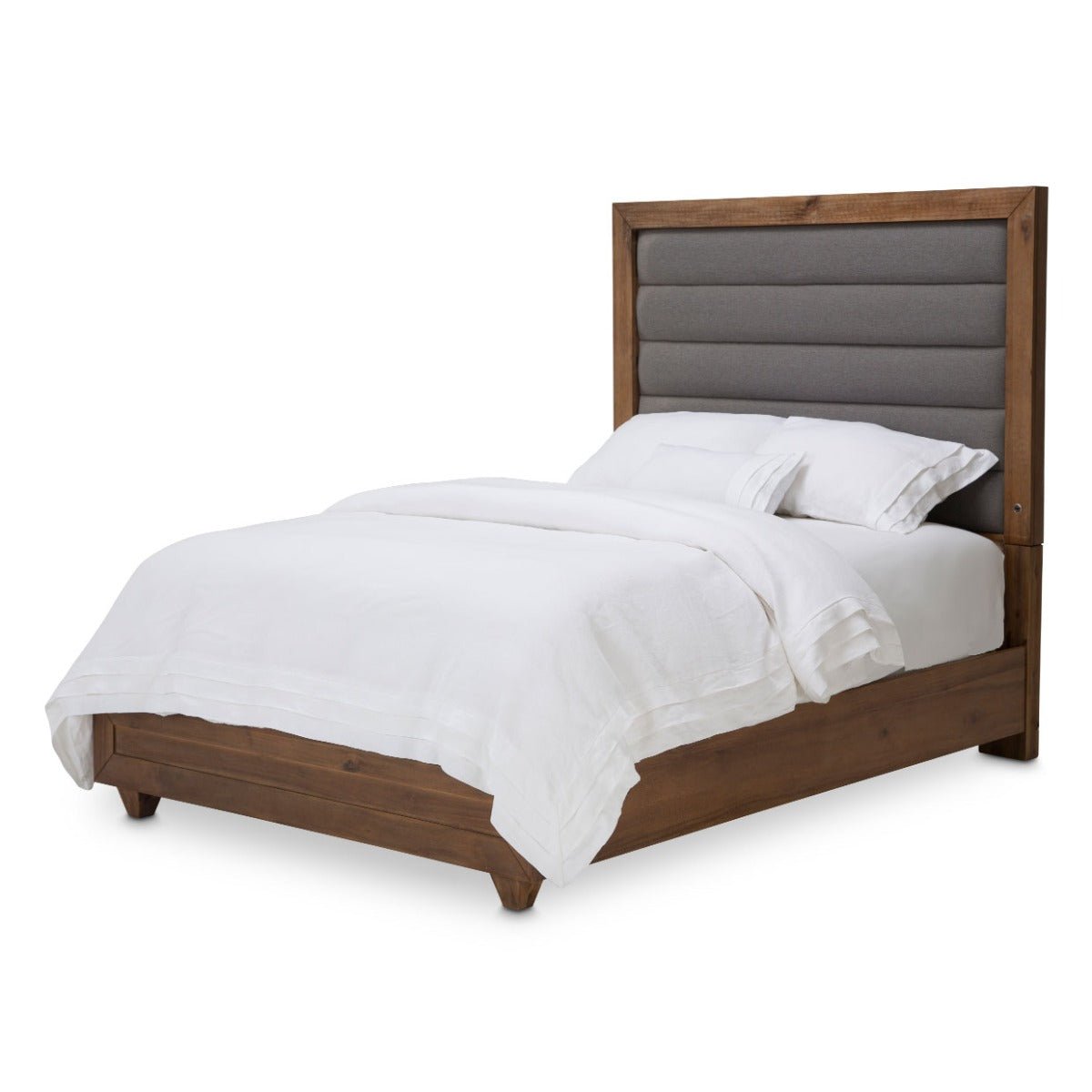 Brooklyn Walk Eastern King Tufted Panel Bed In Burnt Umber - Ki - Brkw014Ek - 408 | Aico | Home Elegance USA