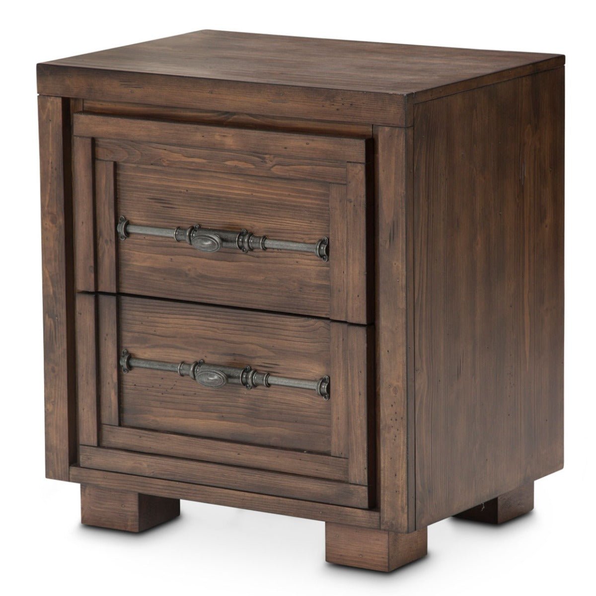 Carrollton Nightstand, 2 Drawers In Rustic Ranch - Ki - Crln042 - 407N | Aico | Home Elegance USA