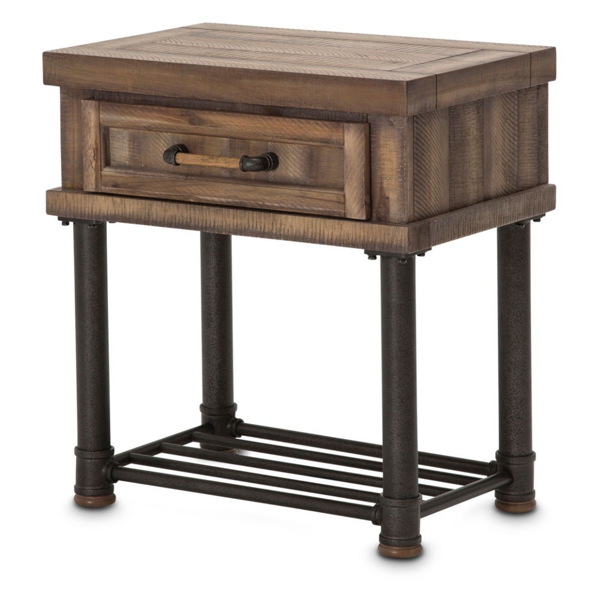 Crossings Side Table W - Drawer In Reclaimed Barn - Ki - Crsg040 - 217 | Aico | Home Elegance USA