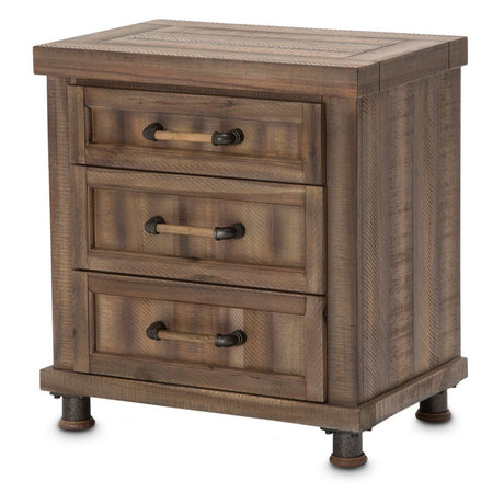 Crossings Nightstand 3 Drawer In Reclaimed Barn - Ki - Crsg042 - 217 | Aico | Home Elegance USA