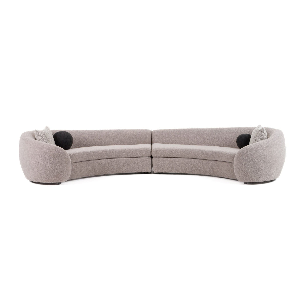 Modrest - Kilmer Modern Grey Curved Fabric Sectional Sofa - Home Elegance USA