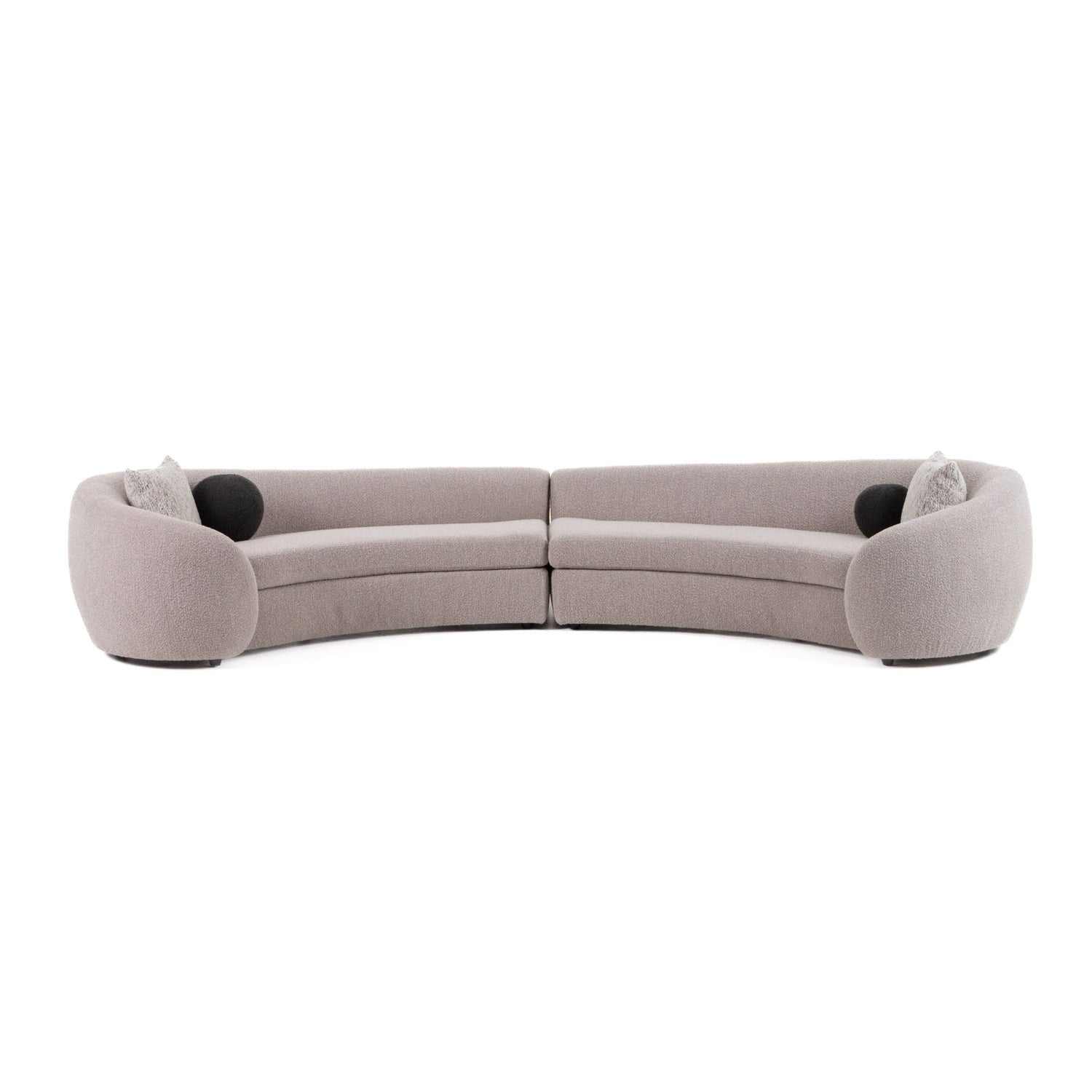 Modrest - Kilmer Modern Grey Curved Fabric Sectional Sofa - Home Elegance USA