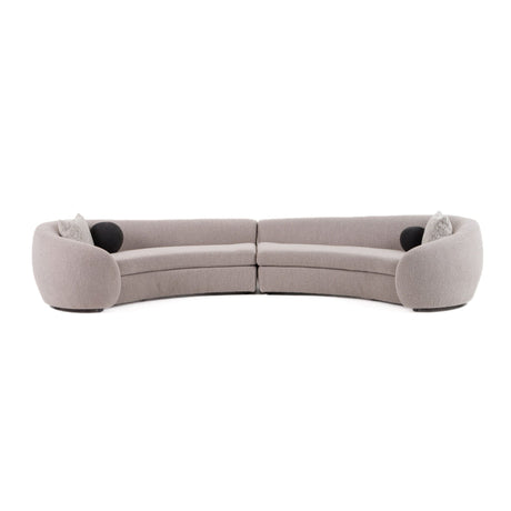 Modrest - Kilmer Modern Grey Curved Fabric Sectional Sofa - Home Elegance USA