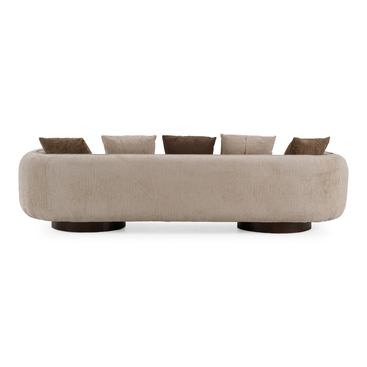 Kiran - Modern Beige + Brown Fabric Sofa - View Image 1