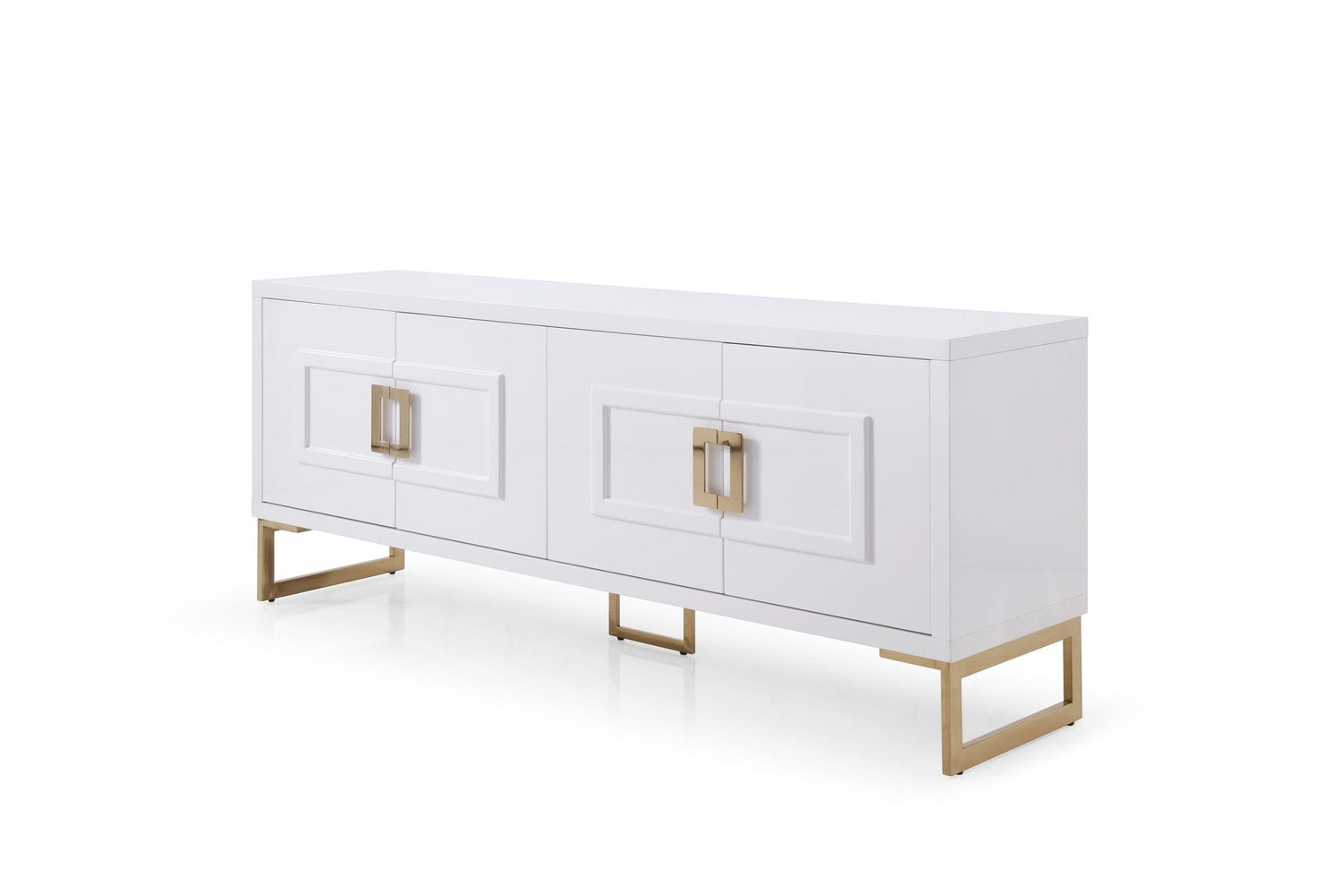 Modrest Leah - Contemporary White High Gloss & Champagne Gold Buffet - Home Elegance USA