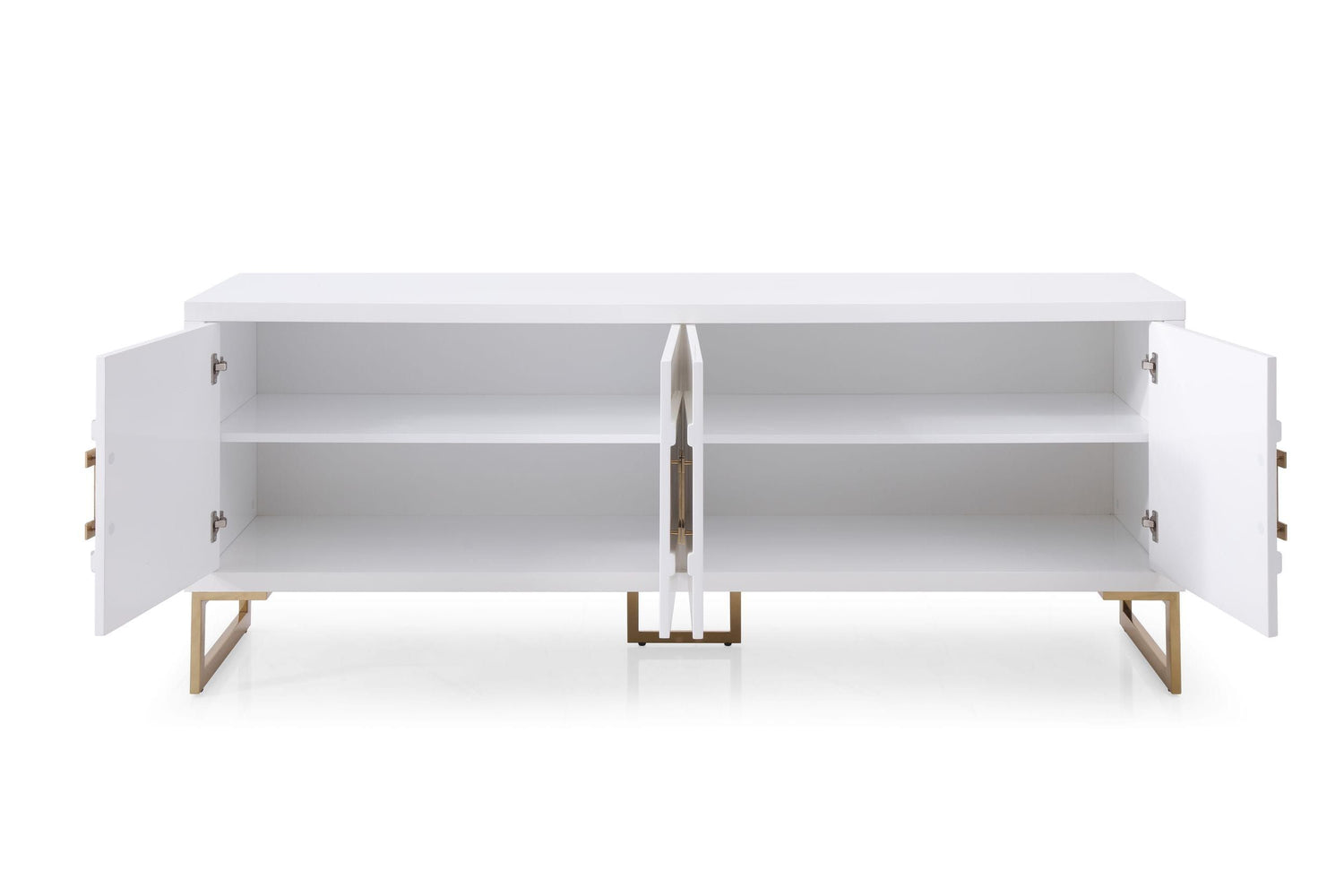 Modrest Leah - Contemporary White High Gloss & Champagne Gold Buffet - Home Elegance USA