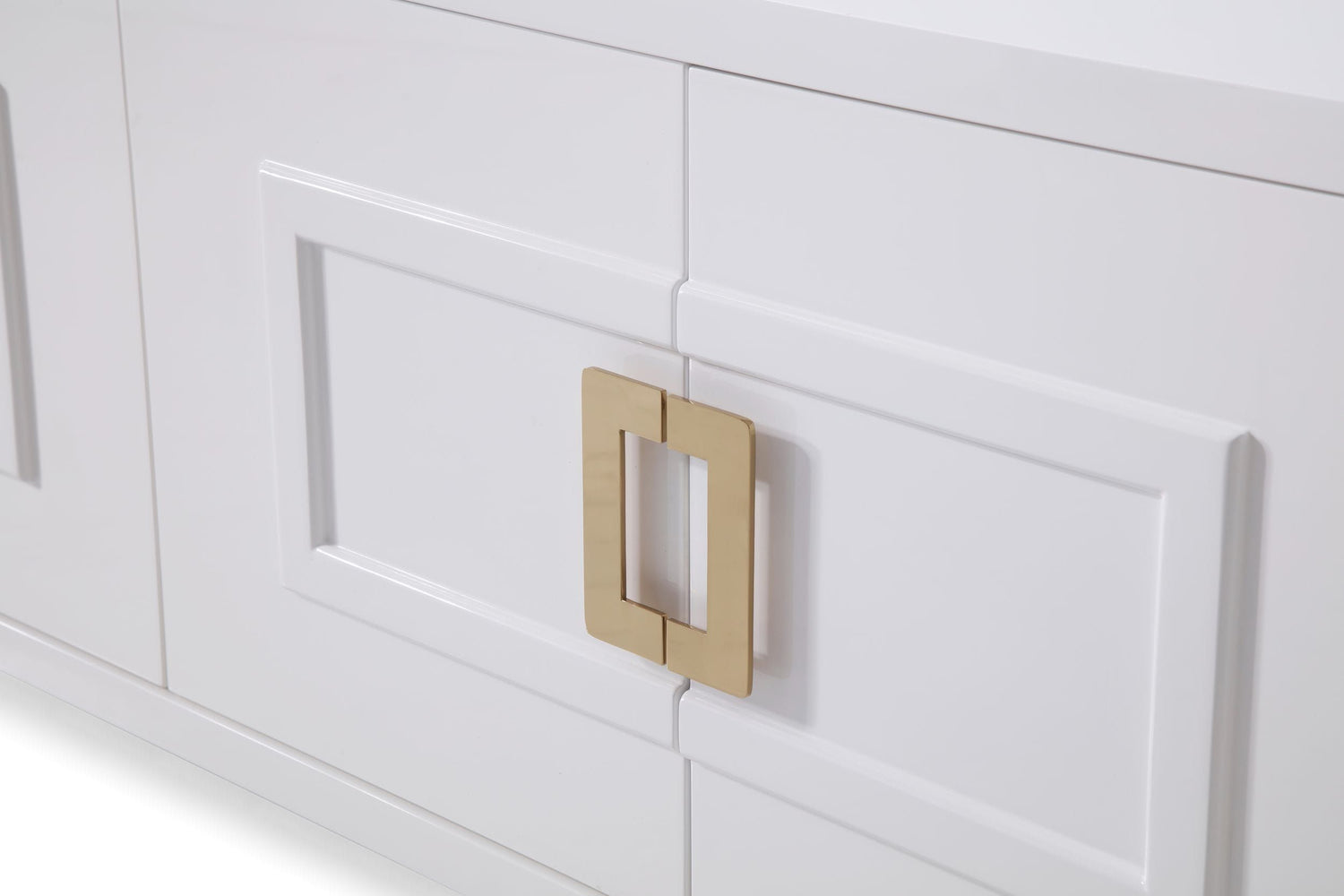 Modrest Leah - Contemporary White High Gloss & Champagne Gold Buffet - Home Elegance USA