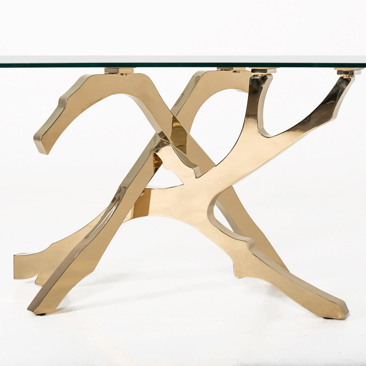 Modrest Legend Modern Glass & Gold Dining Table