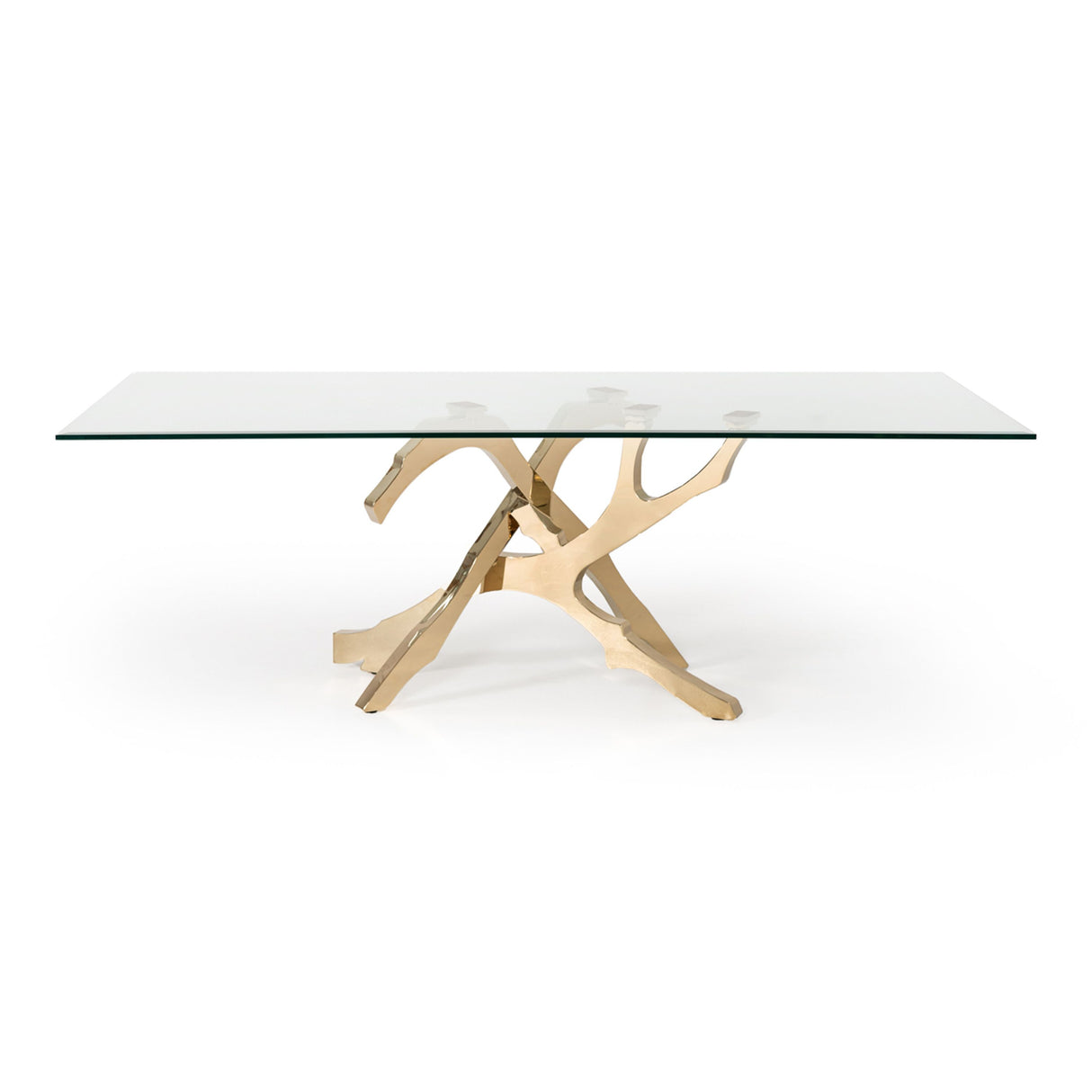 Modrest Legend Modern Glass & Gold Dining Table