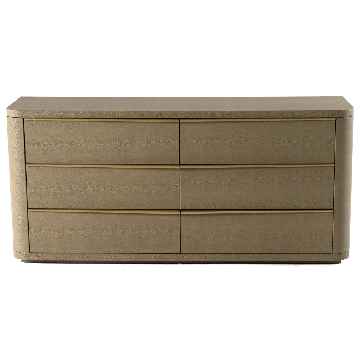 Lois - Modern Beige Shagreen + Brass Dresser - View Image 1
