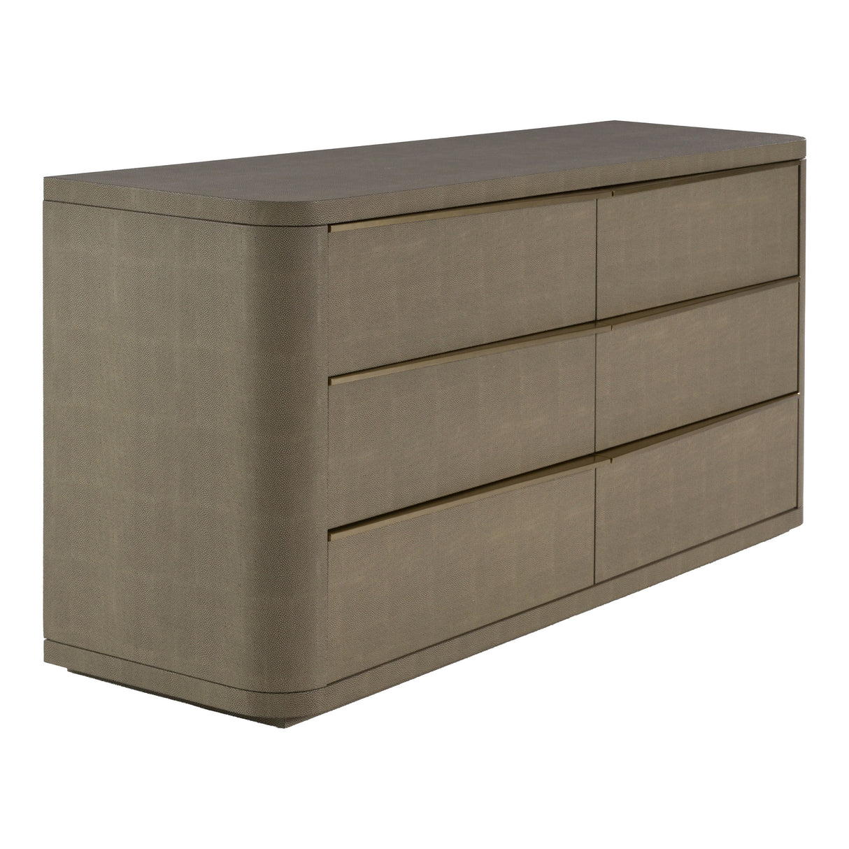 Lois - Modern Beige Shagreen + Brass Dresser - View Image 1