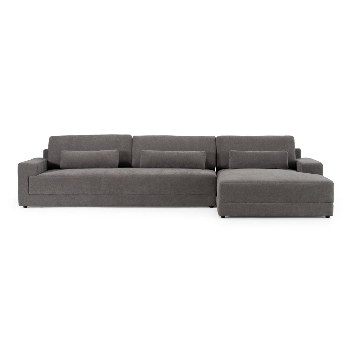 Loki - Modern Grey Fabric Right Facing Sectional Sofa - View Image 1