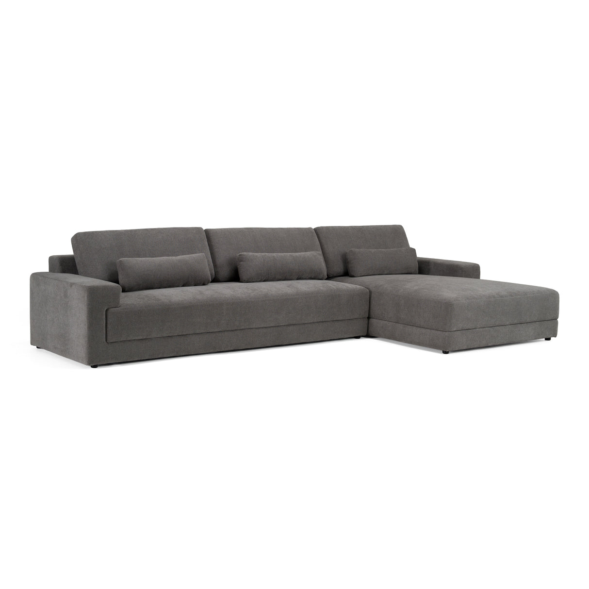 Loki - Modern Grey Fabric Right Facing Sectional Sofa - View Image 1
