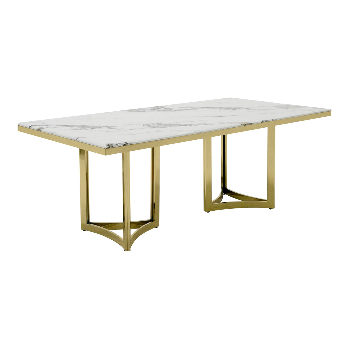 Modrest Loomis - White Marble & Gold Dining Table