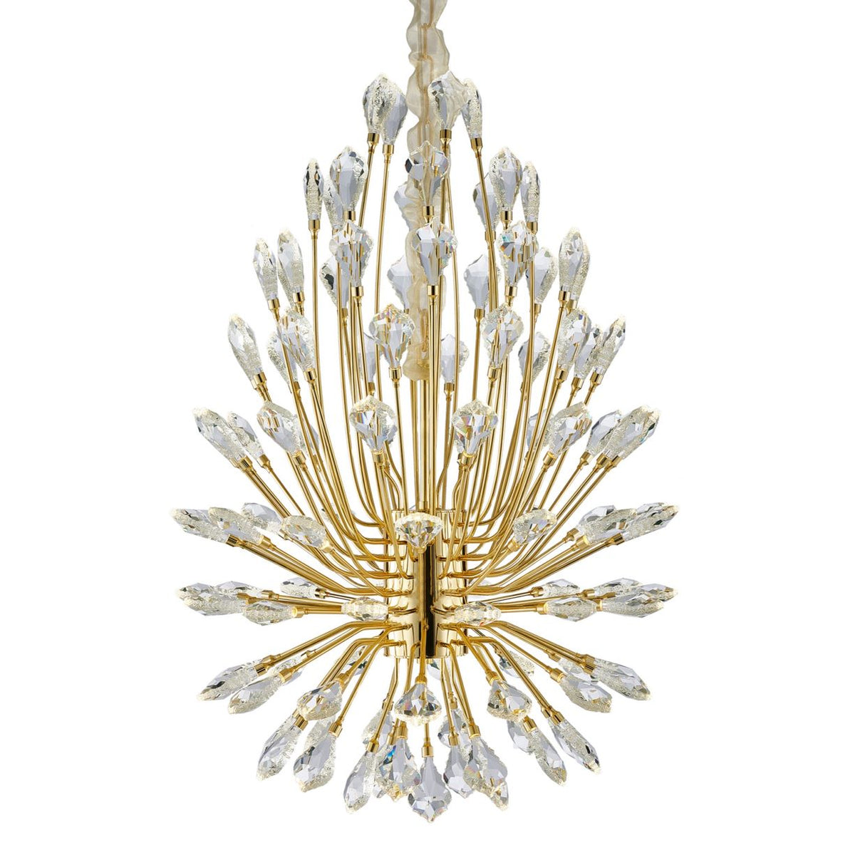 Astra LED Large Chandelier – Gold Starburst Crystal Luxury Statement Fixture
