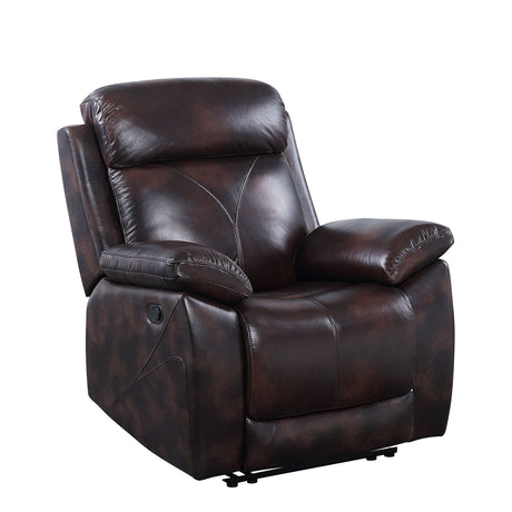 Acme - Perfiel Motion Recliner LV00068 Two Tone Dark Brown Top Grain Leather