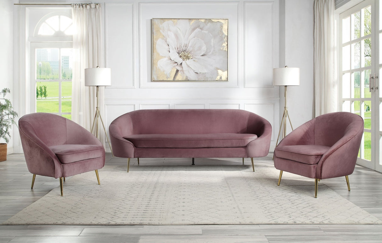 Abey Chair LV00206 Pink Velvet | Acme | Home Elegance USA