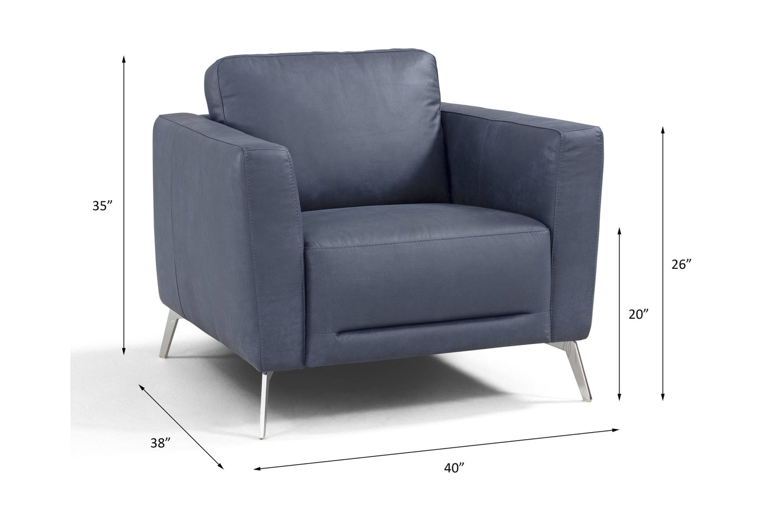 Astonic Chair LV00214 Blue Leather | Acme | Home Elegance USA