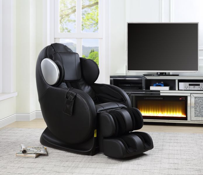 Acme - Pacari Massage Chair LV00570 Black Synthetic Leather