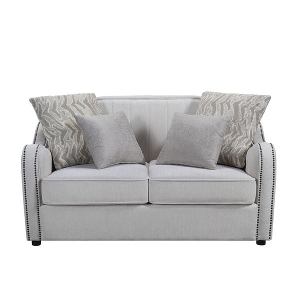 Acme - Mahler Loveseat W/4 Pillows LV00579 Beige Linen
