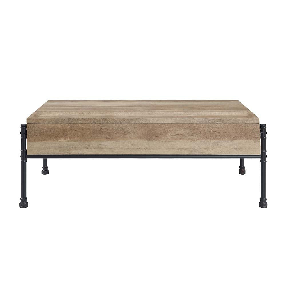 Brantley Coffee Table W/Lift Top LV00747 Oak & Sandy Black Finish | Acme | Home Elegance USA