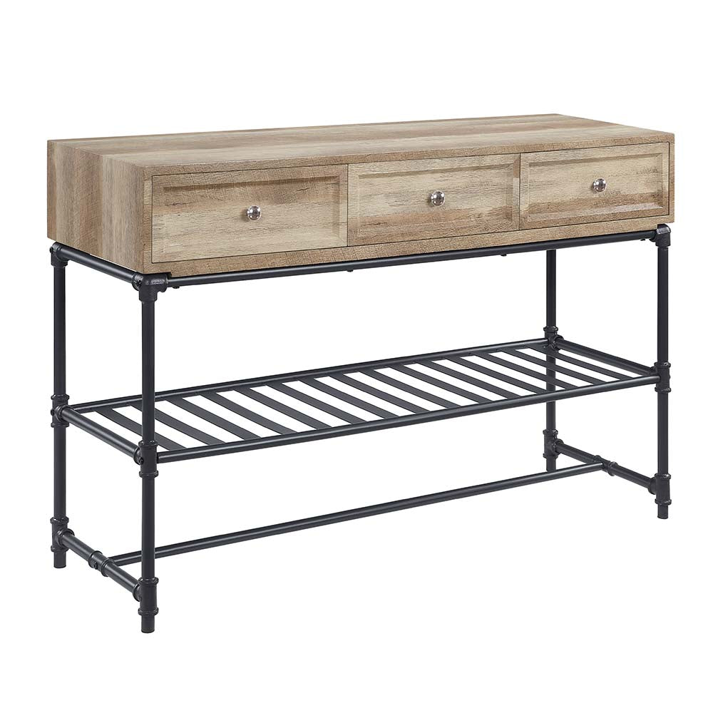 Brantley II Sofa Table LV00750 Oak & Sandy Black Finish | Acme | Home Elegance USA